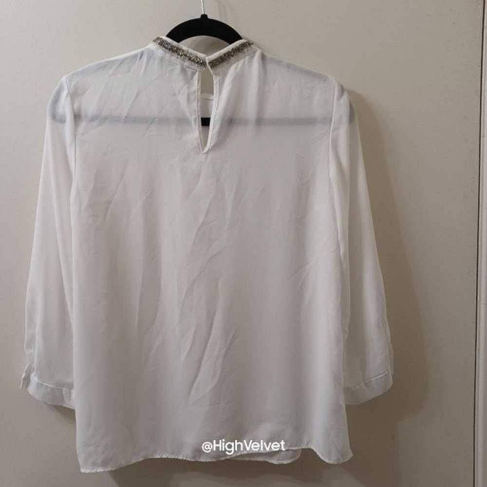 Zara ZARA Basic White Lightweight Blouse sz Small - image 4