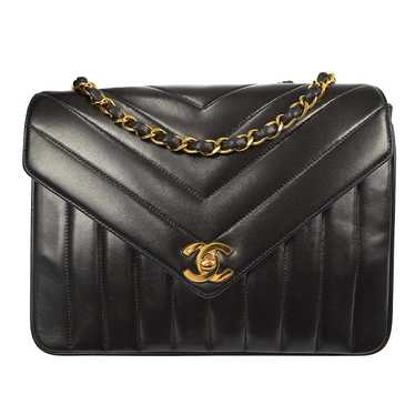 CHANEL V-Stitch Lambskin Wallet On Chain WOC Double Zip Chain Bag