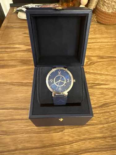 Louis Vuitton Tambour Watch 18k Weißgold mit Rubinen und Vernis Leder