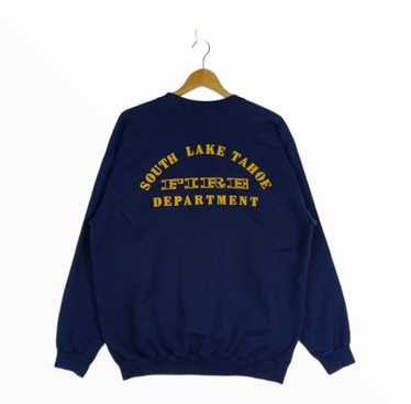 Vintage Lake Tahoe T Shirt Fits Mens Medium Black 90s Hanes Beefy
