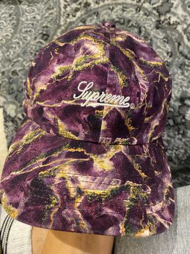 Supreme supreme marble 6-panel purple hat cap