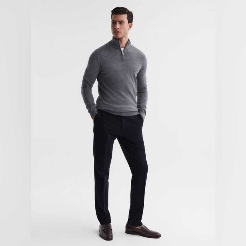 Reiss Reiss Blackhall Merino Wool Zip Neck Jumper… - image 2