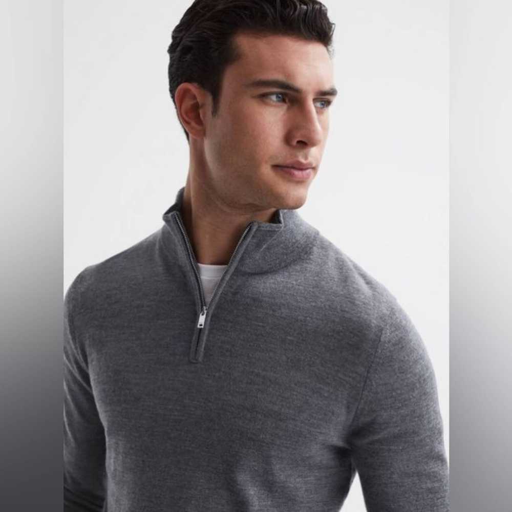 Reiss Reiss Blackhall Merino Wool Zip Neck Jumper… - image 3