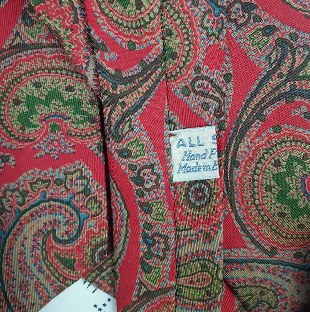 Vintage 1970s Liberty of London Red Silk Paisley … - image 3