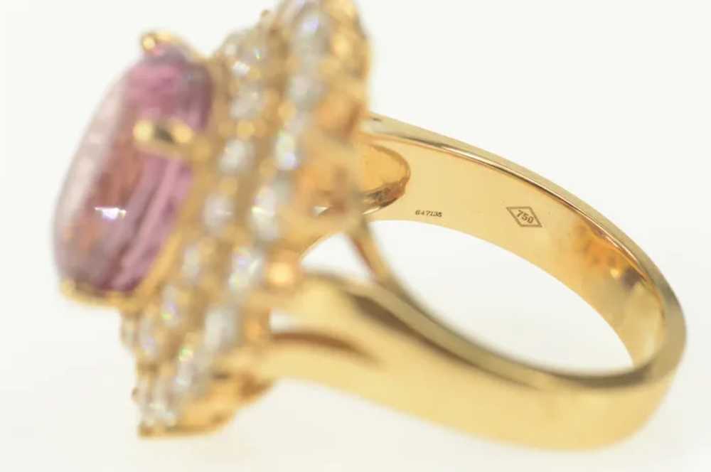 18K 12.26 Ctw Pink Spinel Diamond Halo Engagement… - image 3