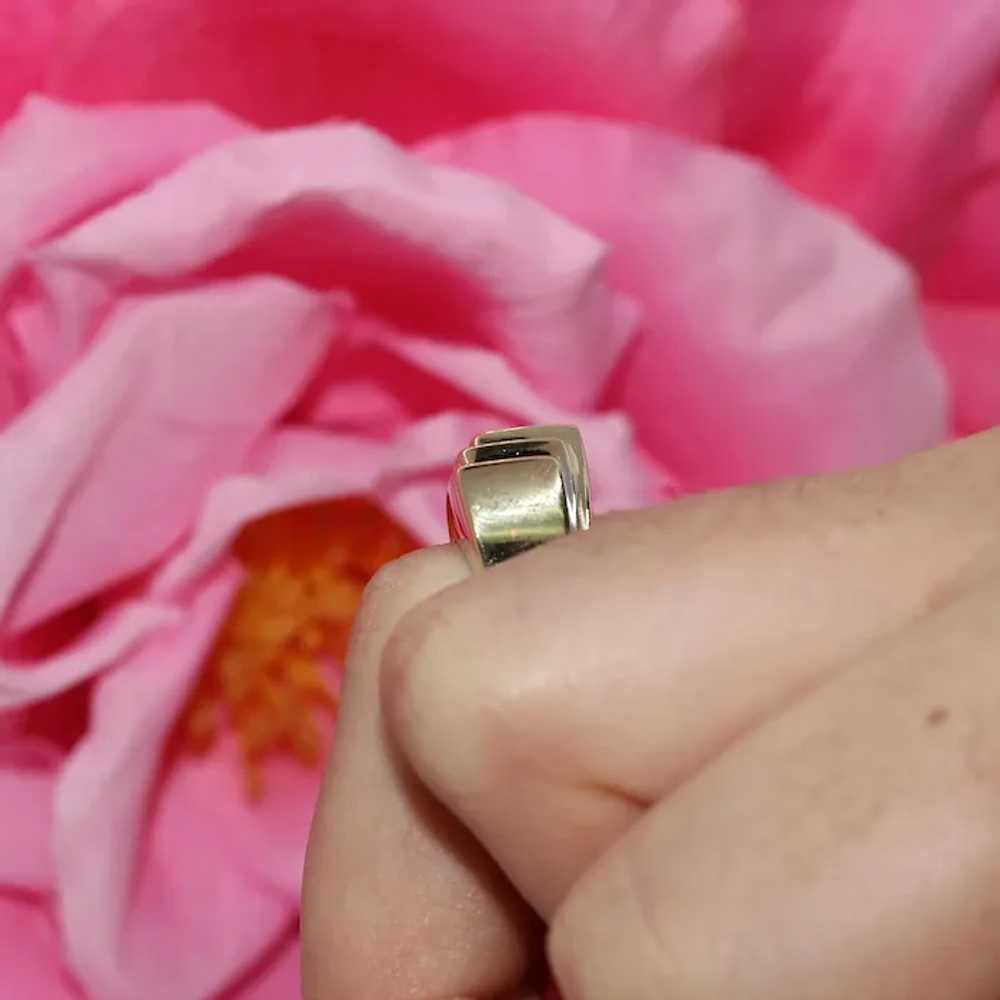 Men's 2-Stone Diamond Ring 14K Two-Tone Gold Ribb… - image 4