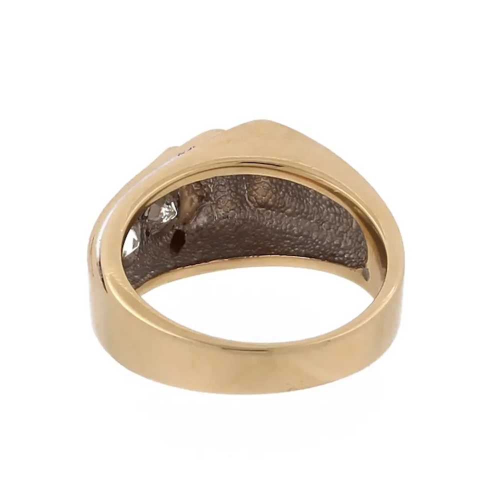 Men's 2-Stone Diamond Ring 14K Two-Tone Gold Ribb… - image 5