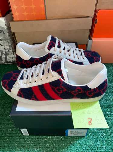 Gucci Ace GG Wool Low Black Red