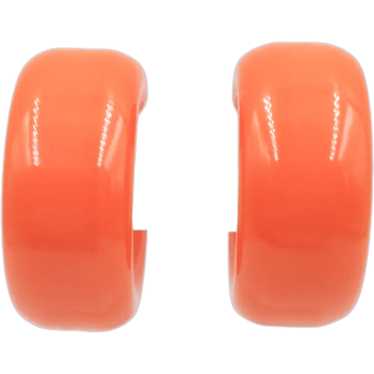 Earrings Bakelite Orange Hoop Clip-On