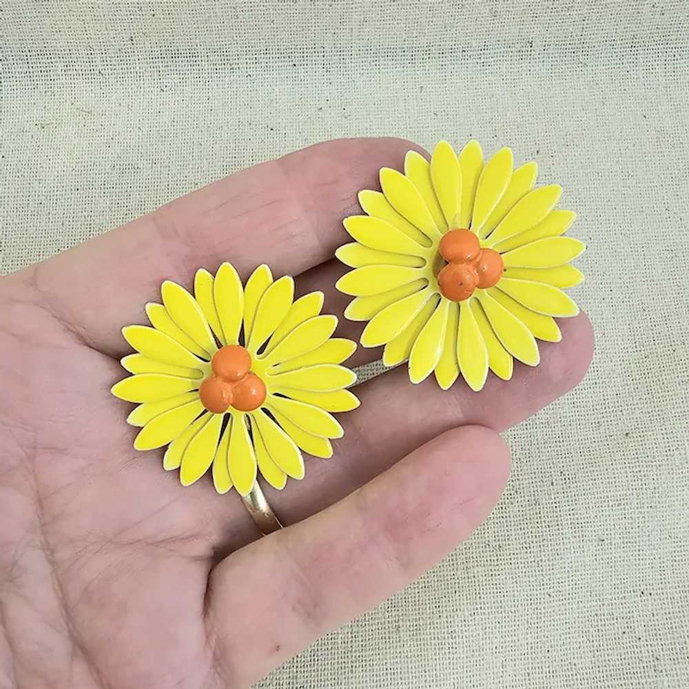 Fabulous Huge Vintage CAPRI Yellow Orange Enamel … - image 11