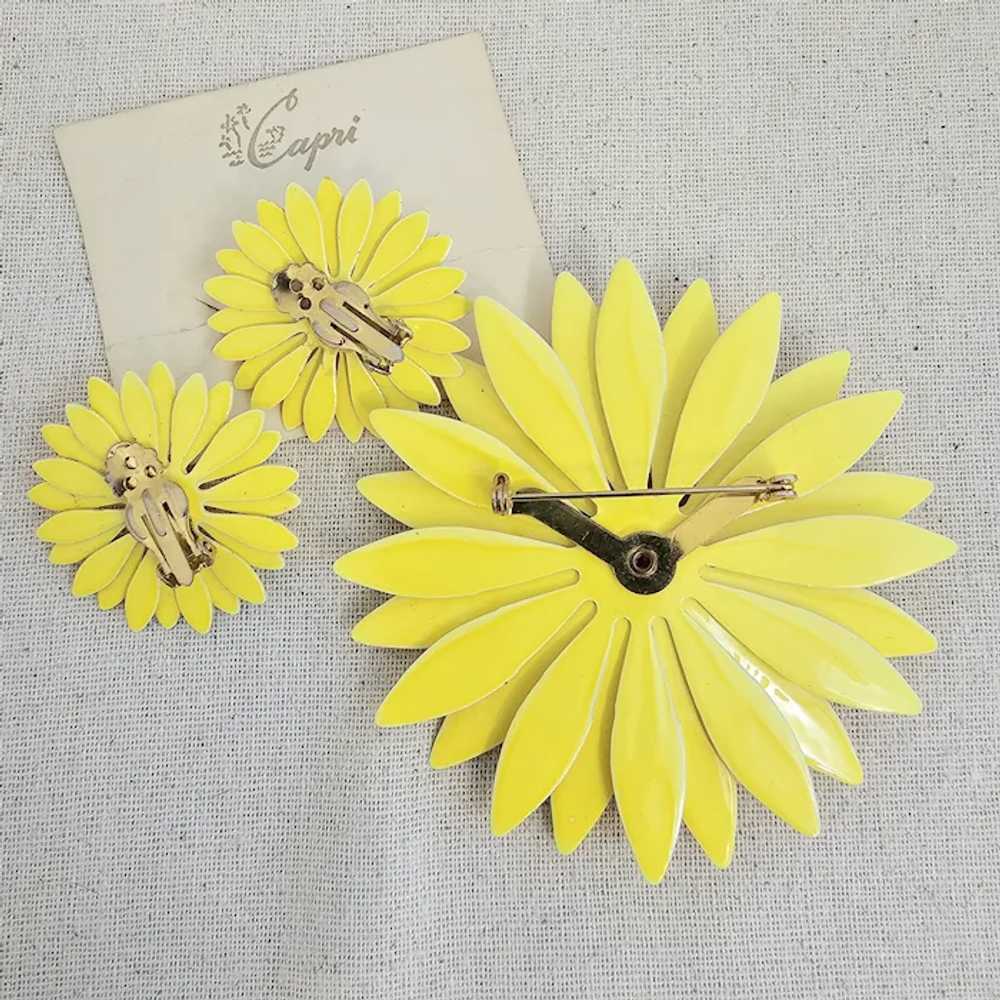 Fabulous Huge Vintage CAPRI Yellow Orange Enamel … - image 12