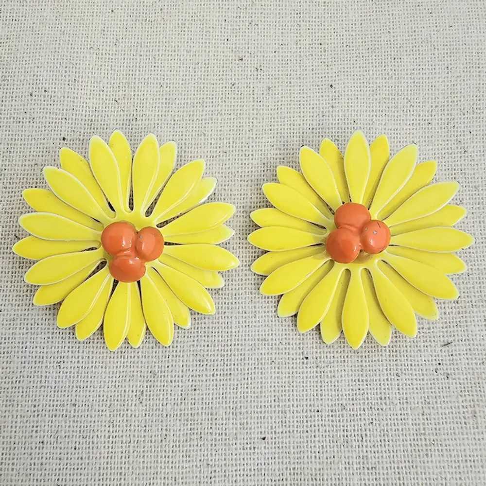 Fabulous Huge Vintage CAPRI Yellow Orange Enamel … - image 4