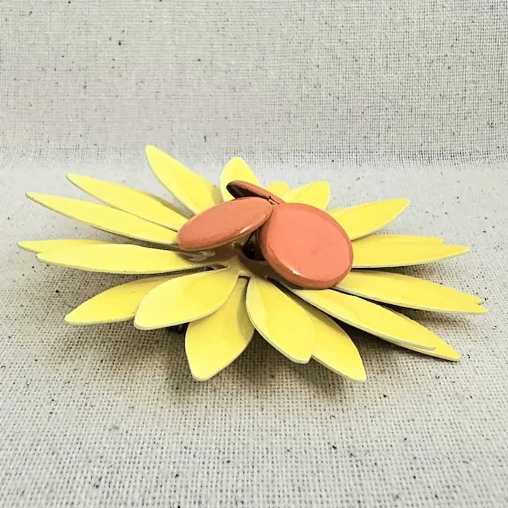 Fabulous Huge Vintage CAPRI Yellow Orange Enamel … - image 5