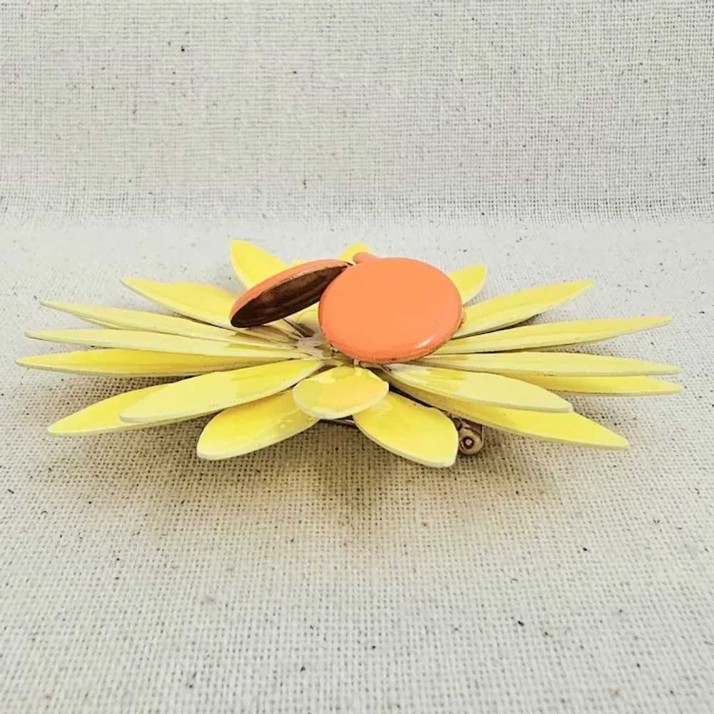 Fabulous Huge Vintage CAPRI Yellow Orange Enamel … - image 6