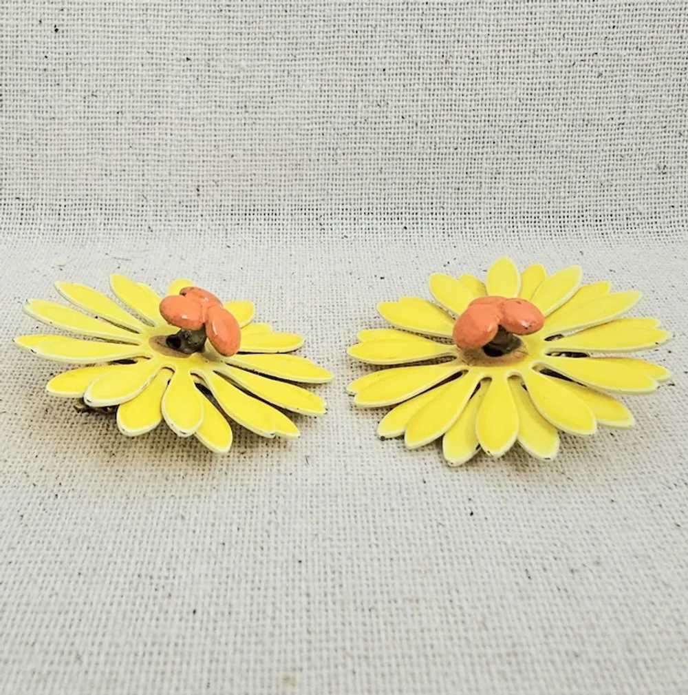 Fabulous Huge Vintage CAPRI Yellow Orange Enamel … - image 9