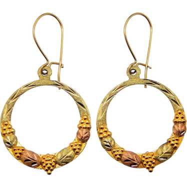 Vintage 10K Gold Tri-Gold dangle earrings