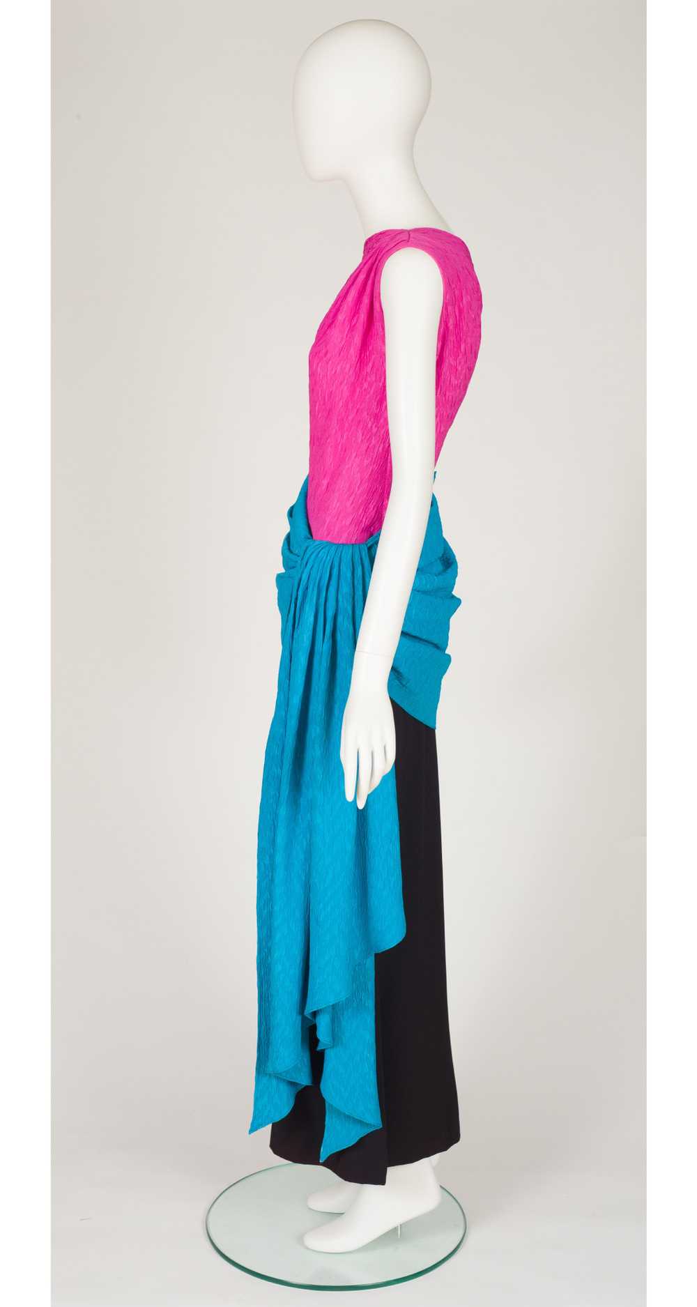 Yves Saint Laurent 1985 S/S Color-Block Silk One-… - image 4