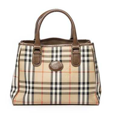 Burberry Burberrys Open Handbag in Beige/Brown Ha… - image 1