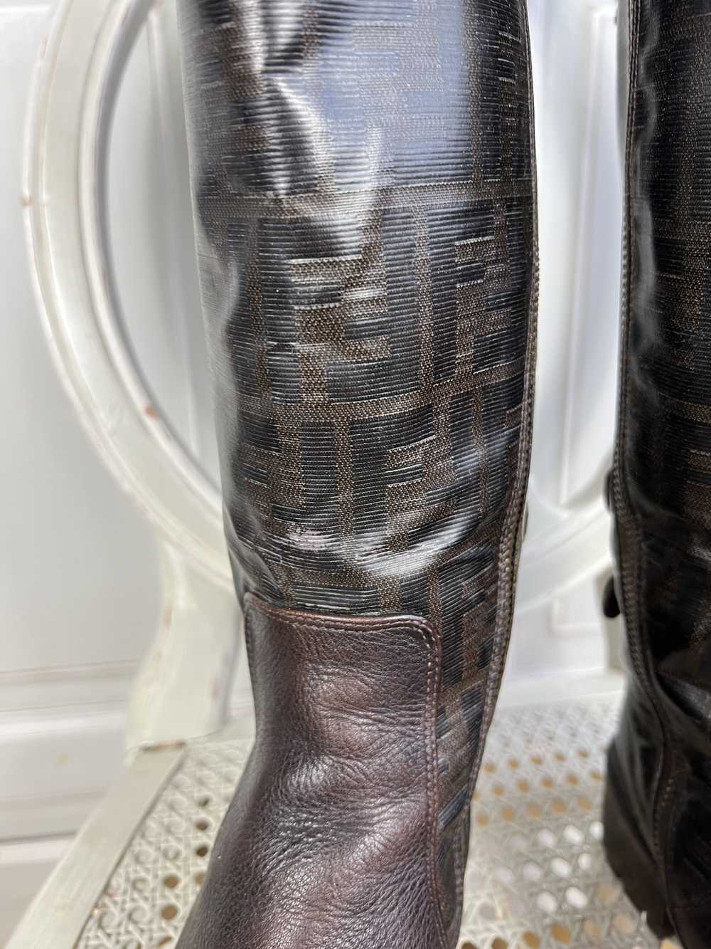 Fendi VINTAGE FENDI FF ZUCCA MONOGRAM BOOTS - image 3