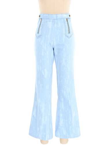 1970s Denim Cloud Wash Dyed Cotton Flare Pants