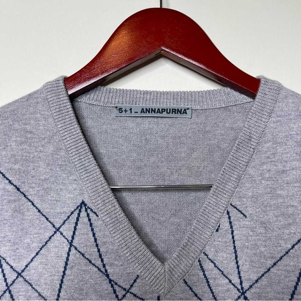 Other 5+1 Annapurna grey men V neck knit top with… - image 2