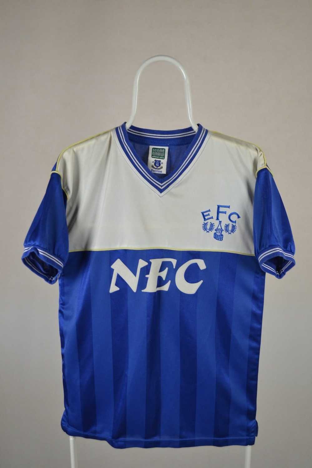 Soccer Jersey × Vintage Everton fc score draw 198… - image 1