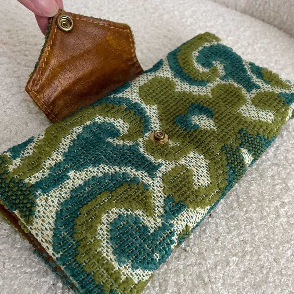 Vintage Vintage 60s Carpet Jacquard Fabric Textur… - image 5