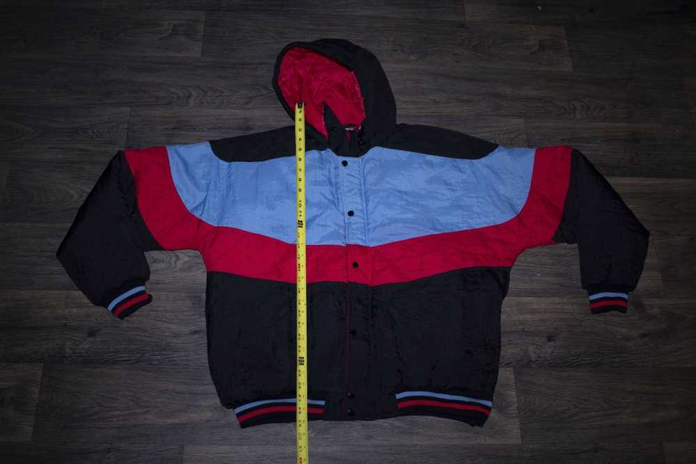 Vintage 90s Red Blue Black Puffer Jacket - image 4