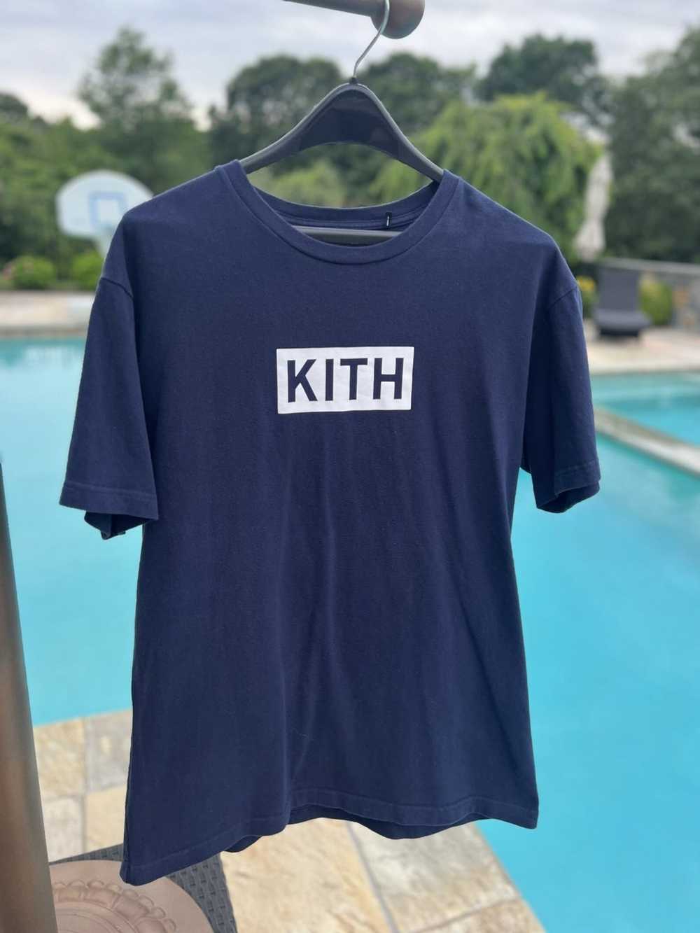 Kith Navy Kith Box Logo T-Shirt Medium Blue - image 1