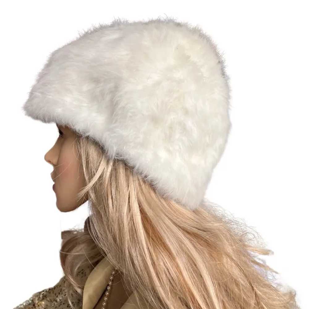 Vintage White Furry Hat - image 3