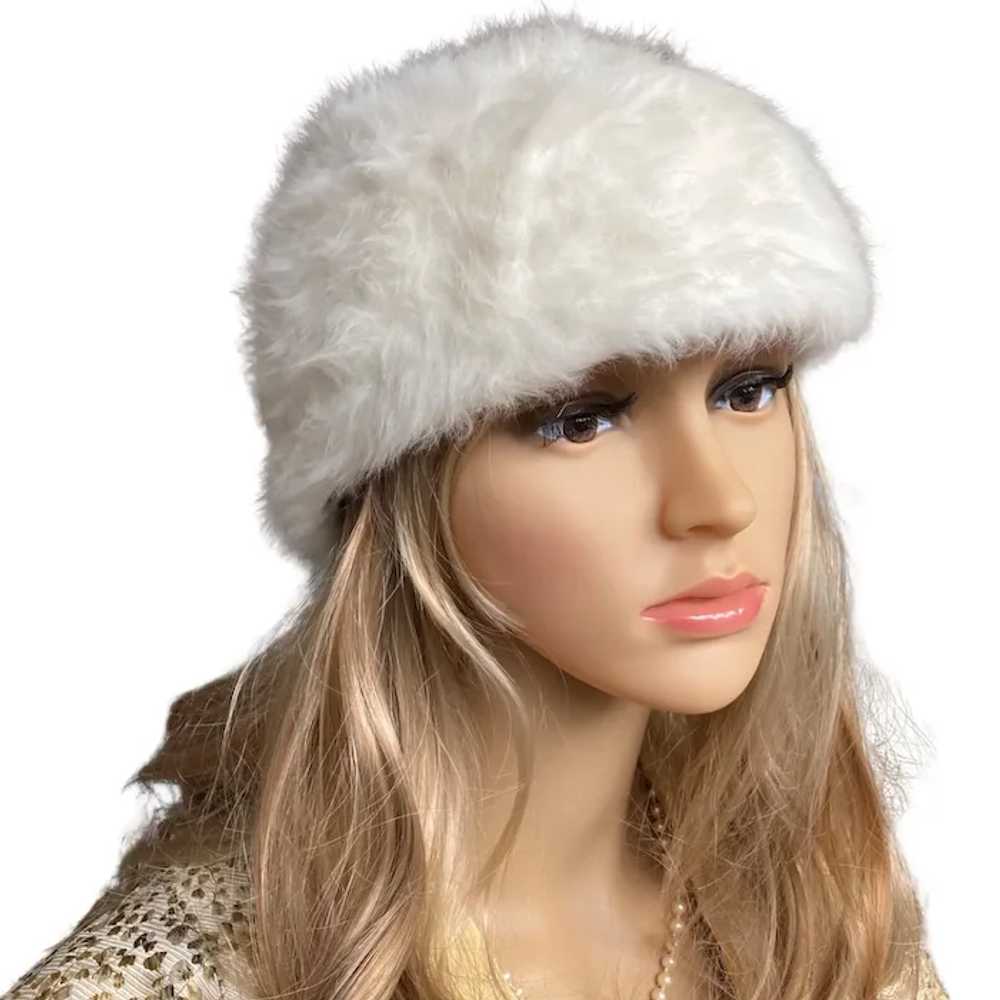 Vintage White Furry Hat - image 5