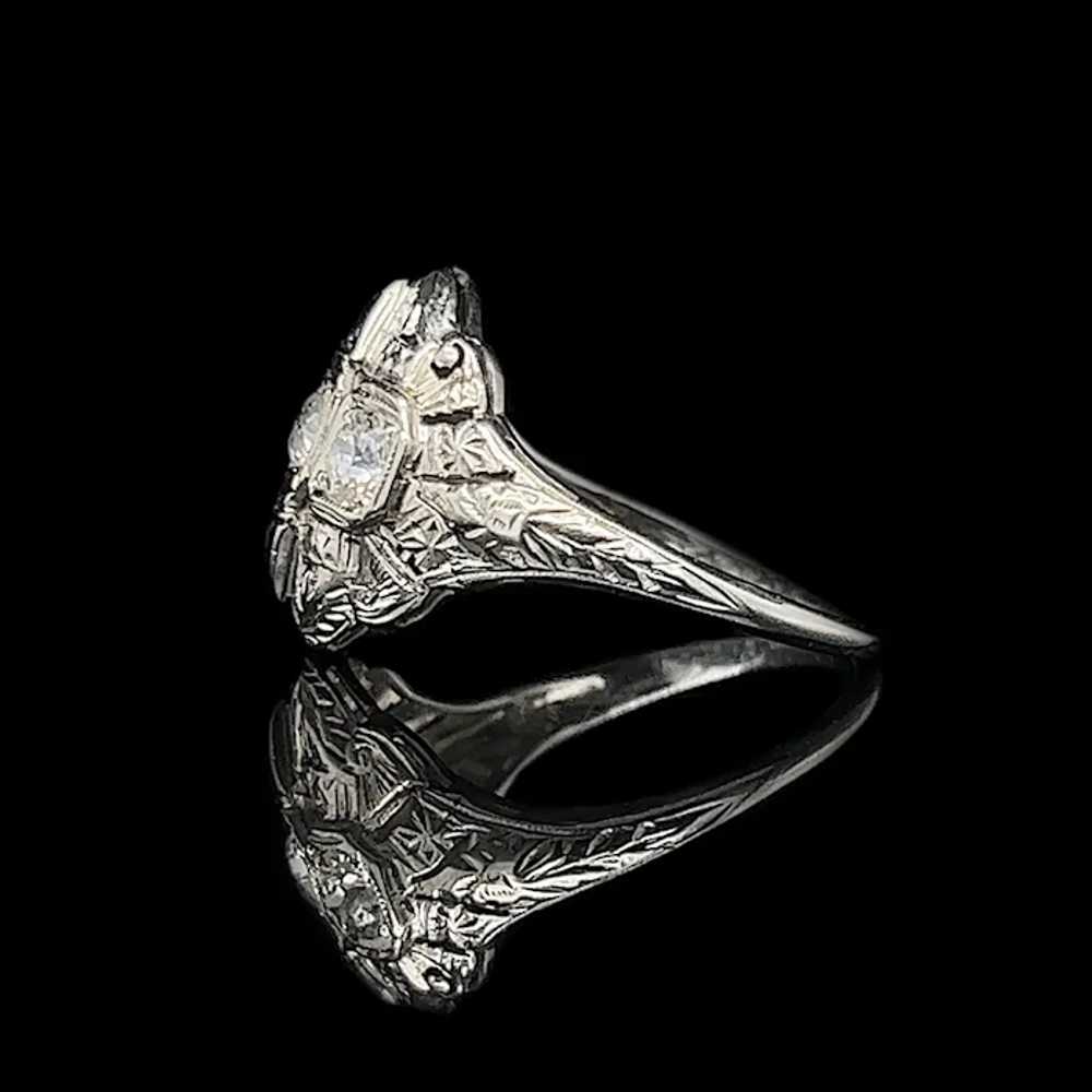 Art Deco .45ct. T.W. Diamond & Sapphire Antique E… - image 2