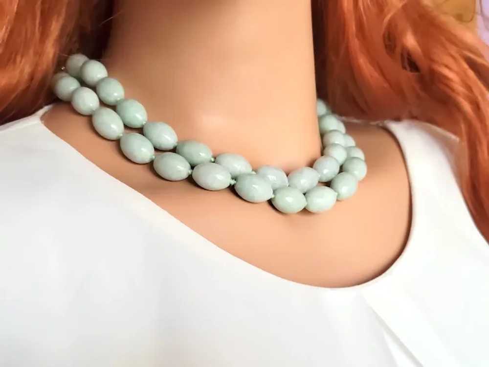 Vintage Chinese Jade Long Necklace - image 3