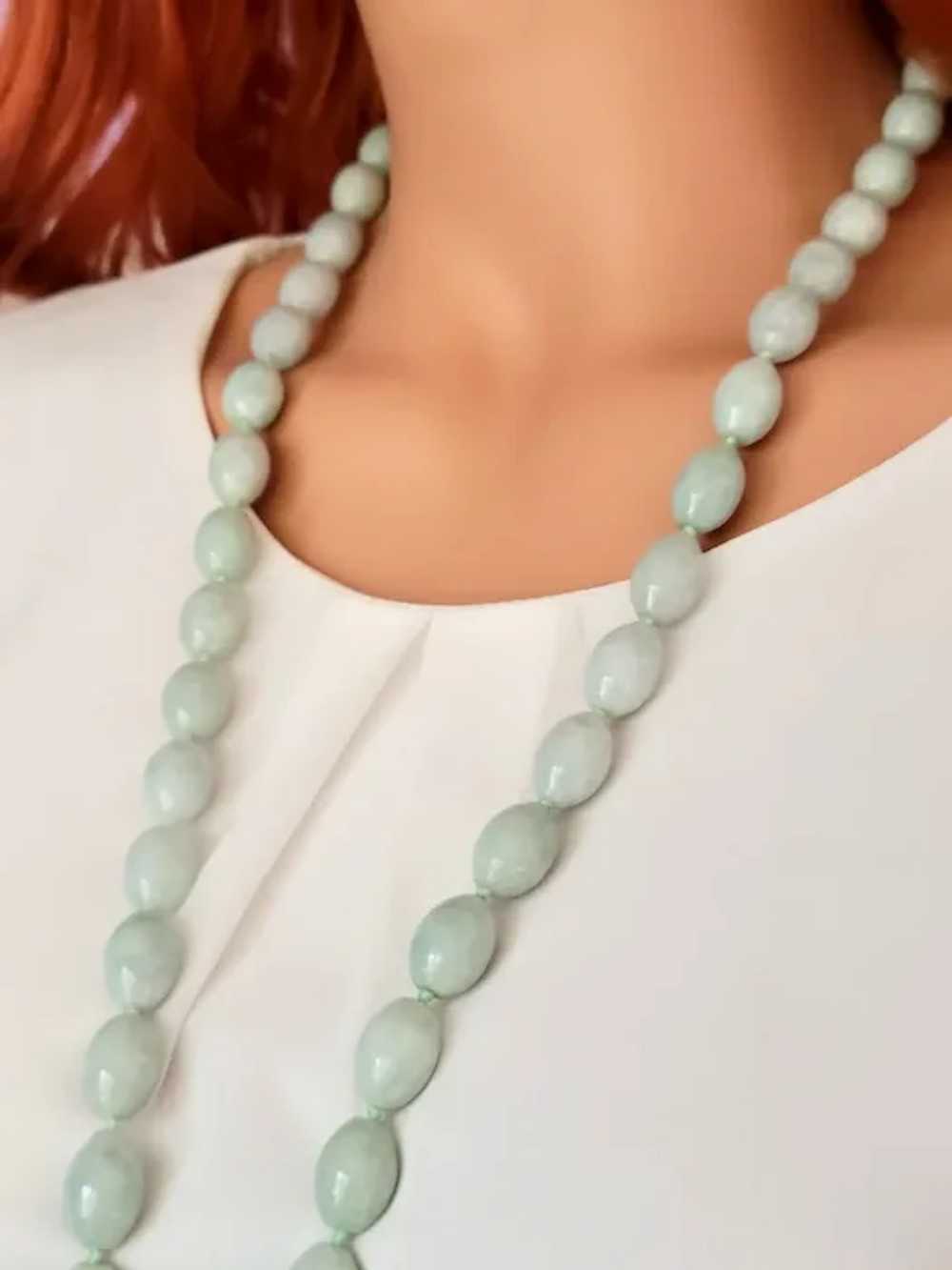 Vintage Chinese Jade Long Necklace - image 6