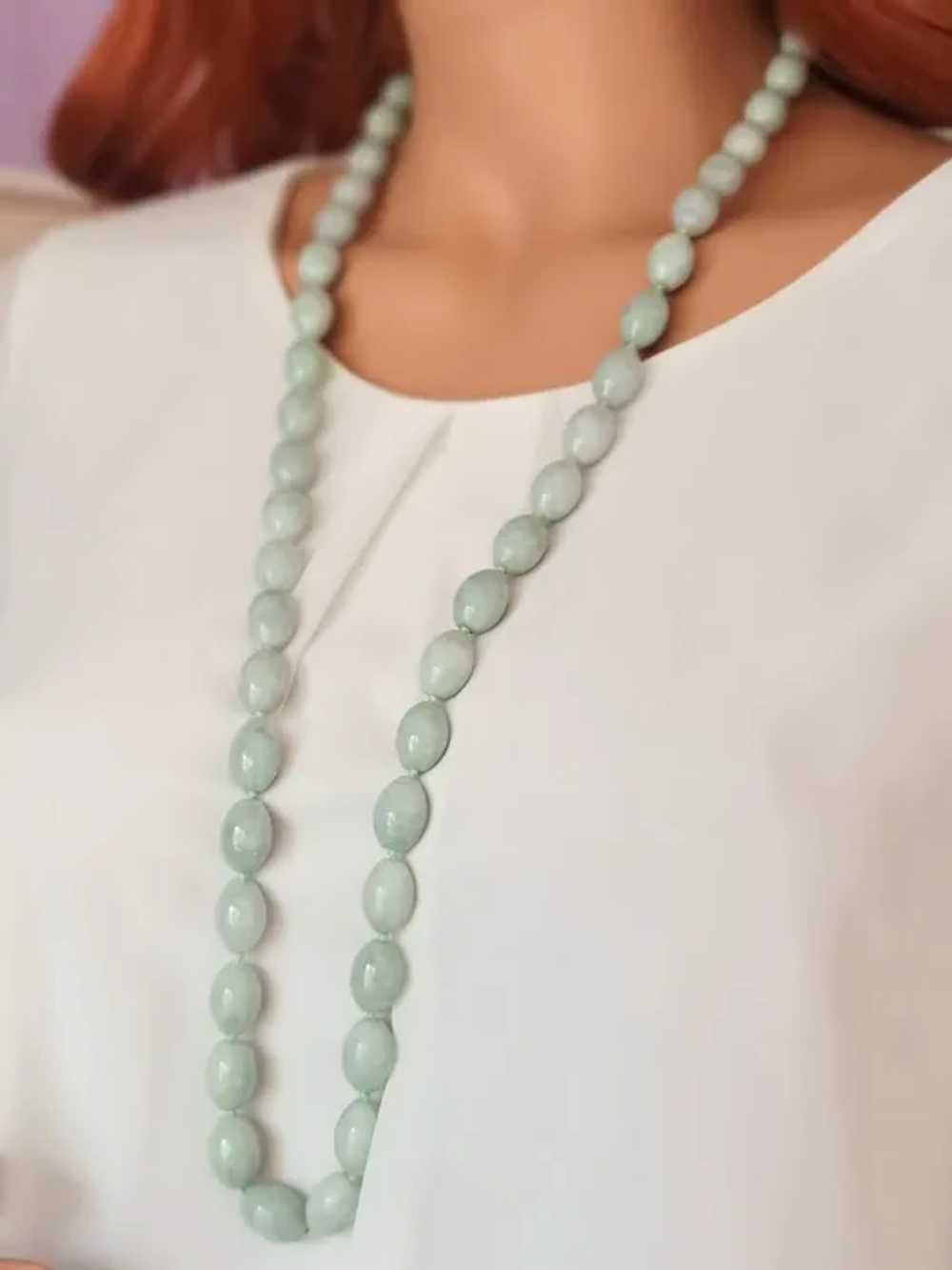 Vintage Chinese Jade Long Necklace - image 7