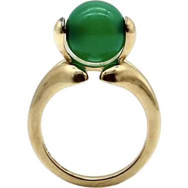 Vintage Marina B 18K Gold Chalcedony Orb Ring
