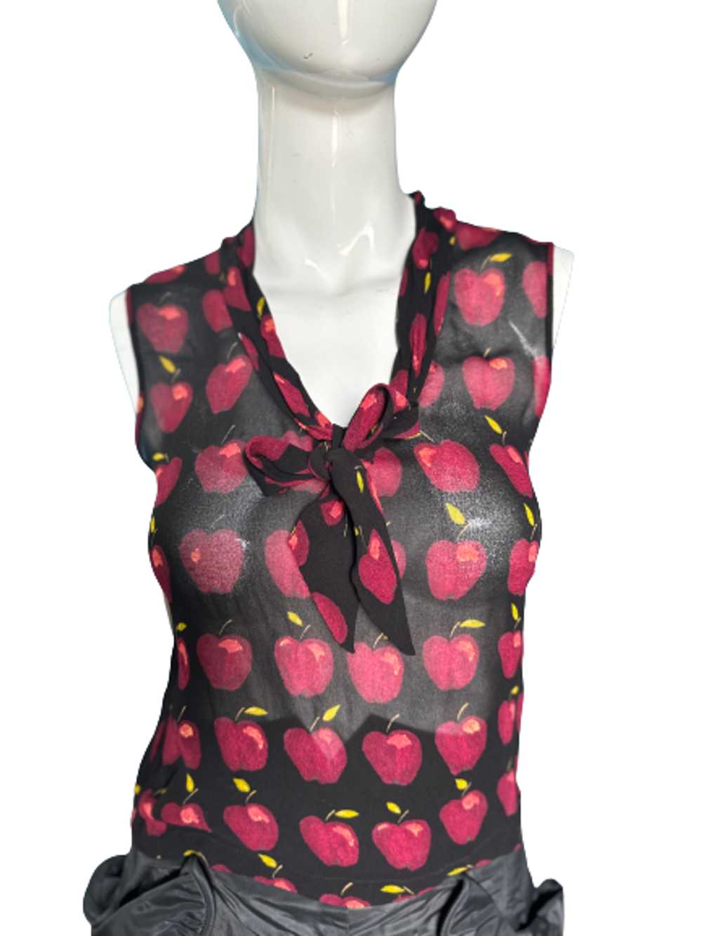 Moschino Apples Mesh Sleeveless Top - image 2