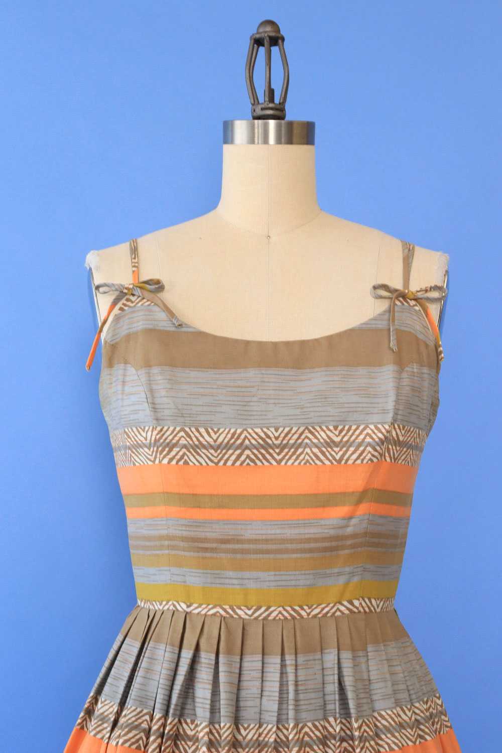 Desert Stripe Cotton Sundress XS - image 4