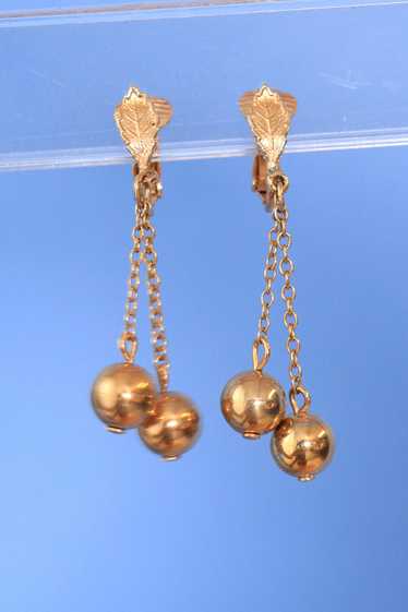 Golden Ball Dangling Clip-ons - image 1