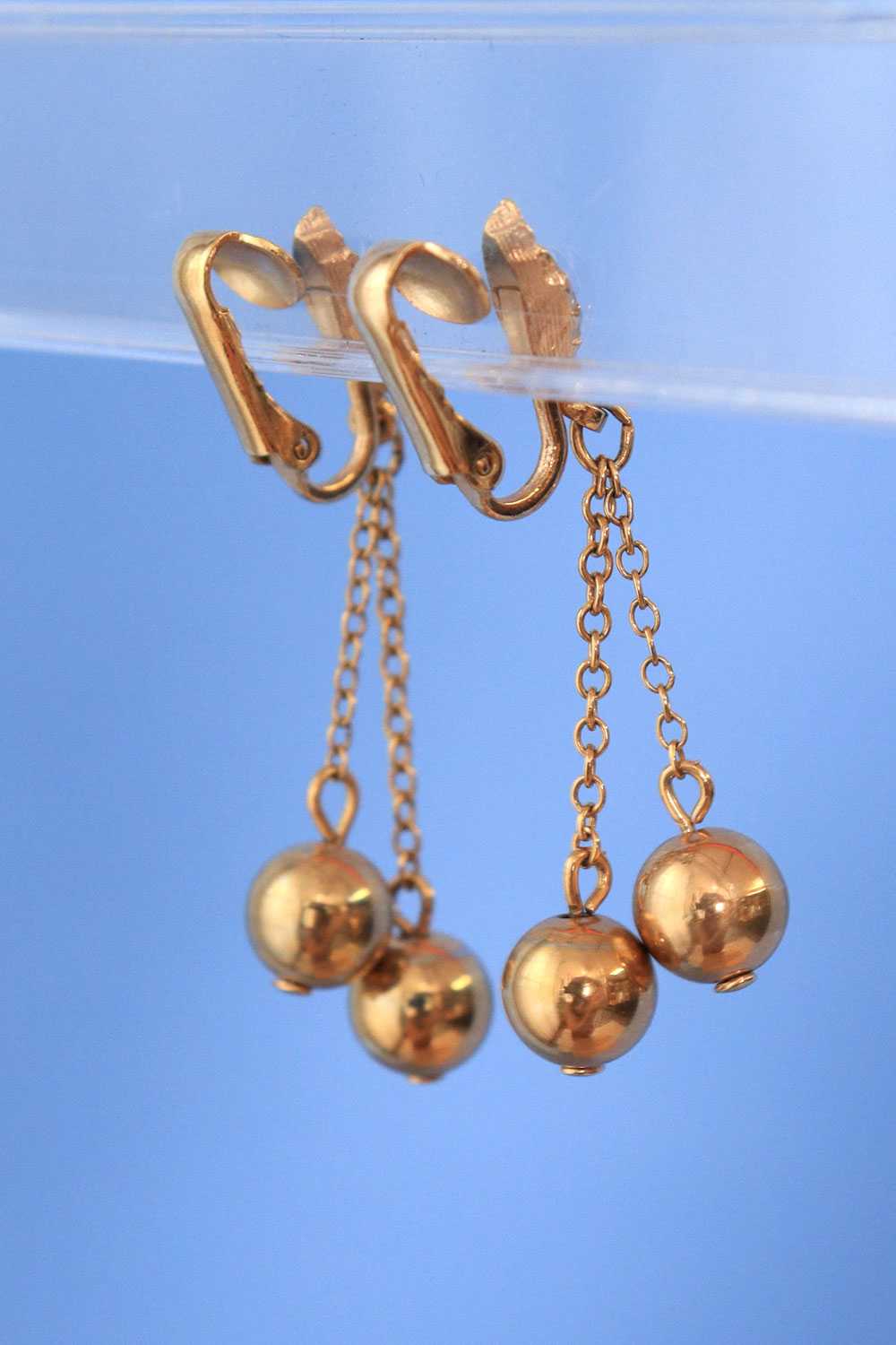 Golden Ball Dangling Clip-ons - image 2