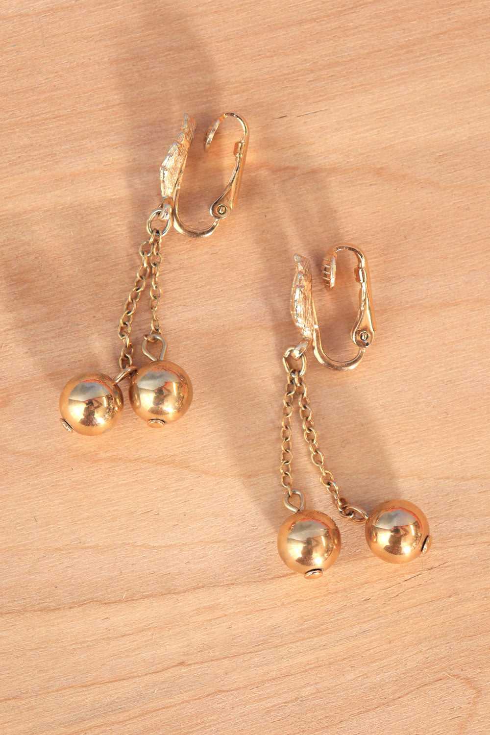 Golden Ball Dangling Clip-ons - image 3