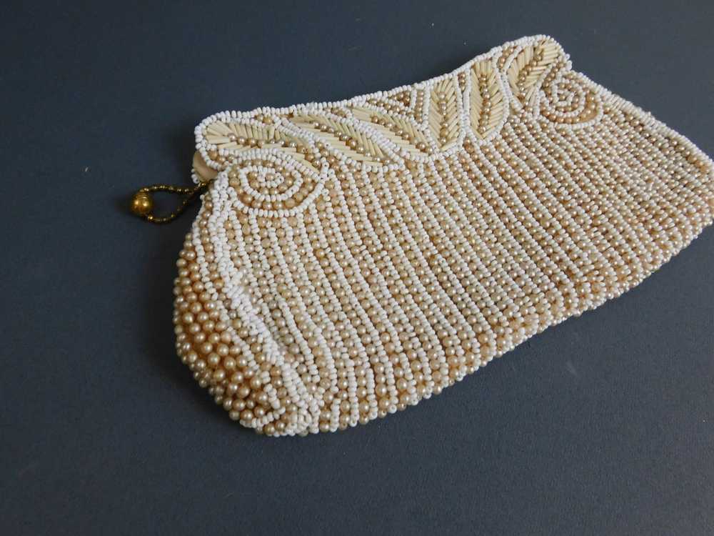 Small Vintage 1930s Beaded Clutch Purse, Evening … - image 3