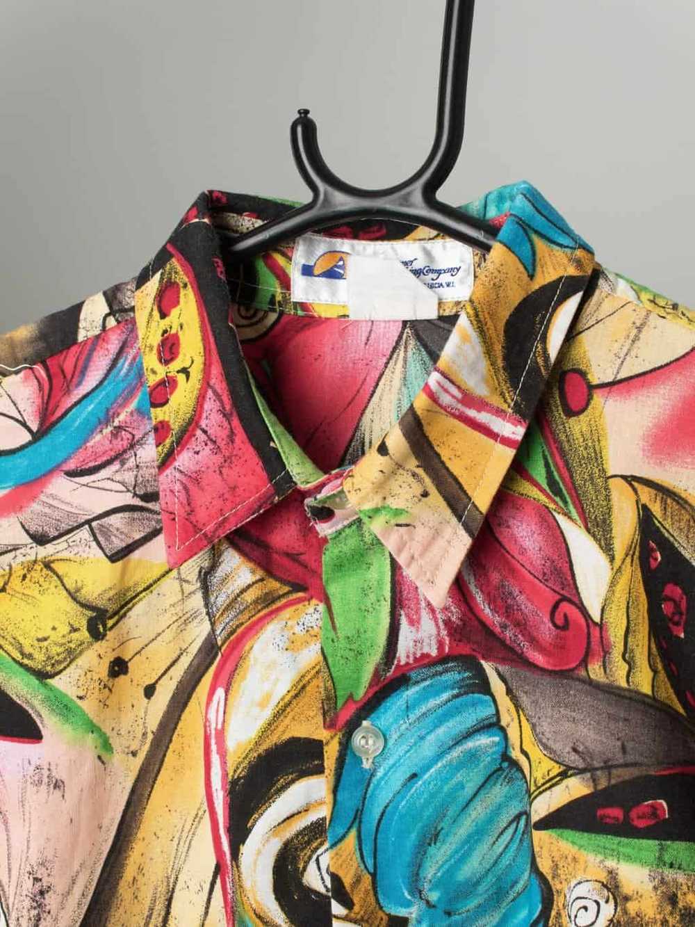 Vintage printed shirt with loud abstract art-styl… - image 2