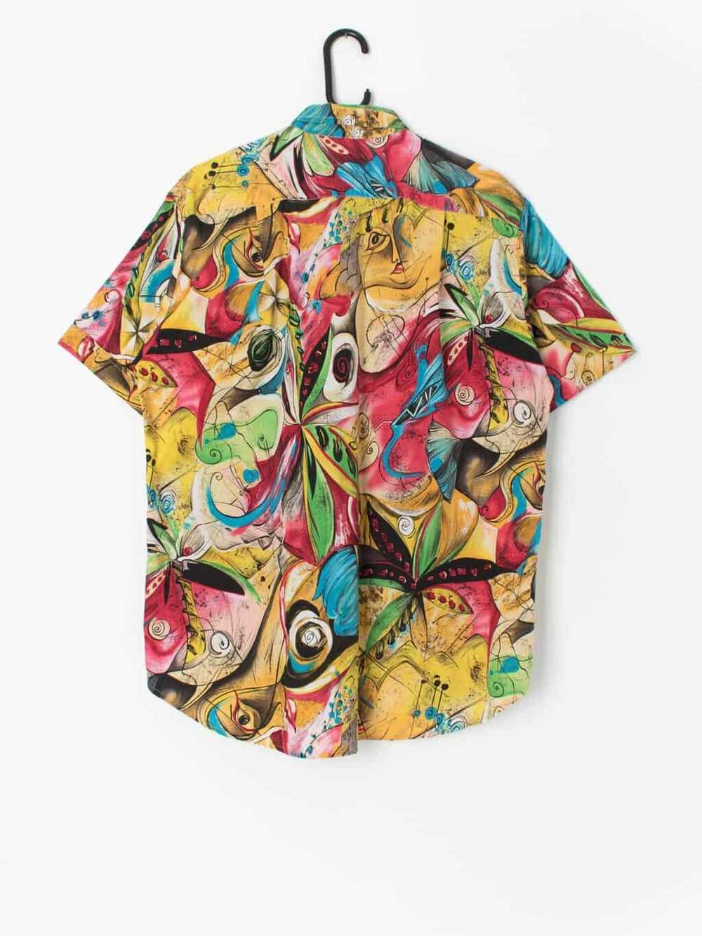 Vintage printed shirt with loud abstract art-styl… - image 3