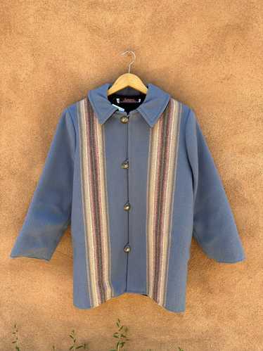 Blue Chimayo Handwoven Wool Jacket - image 1