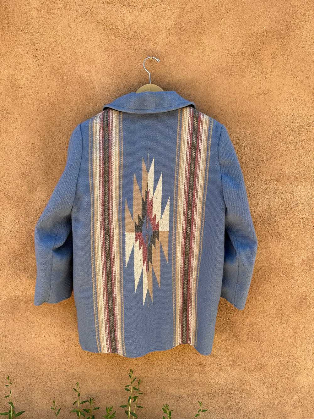 Blue Chimayo Handwoven Wool Jacket - image 2