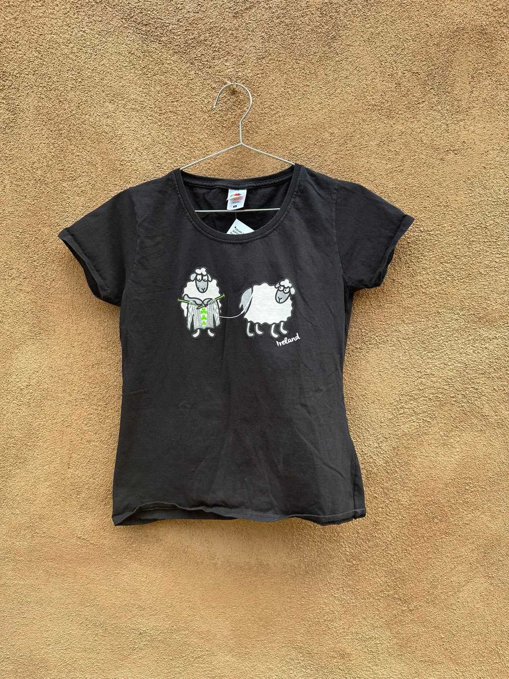 Ireland Knitting Sheep Black T-shirt - image 1