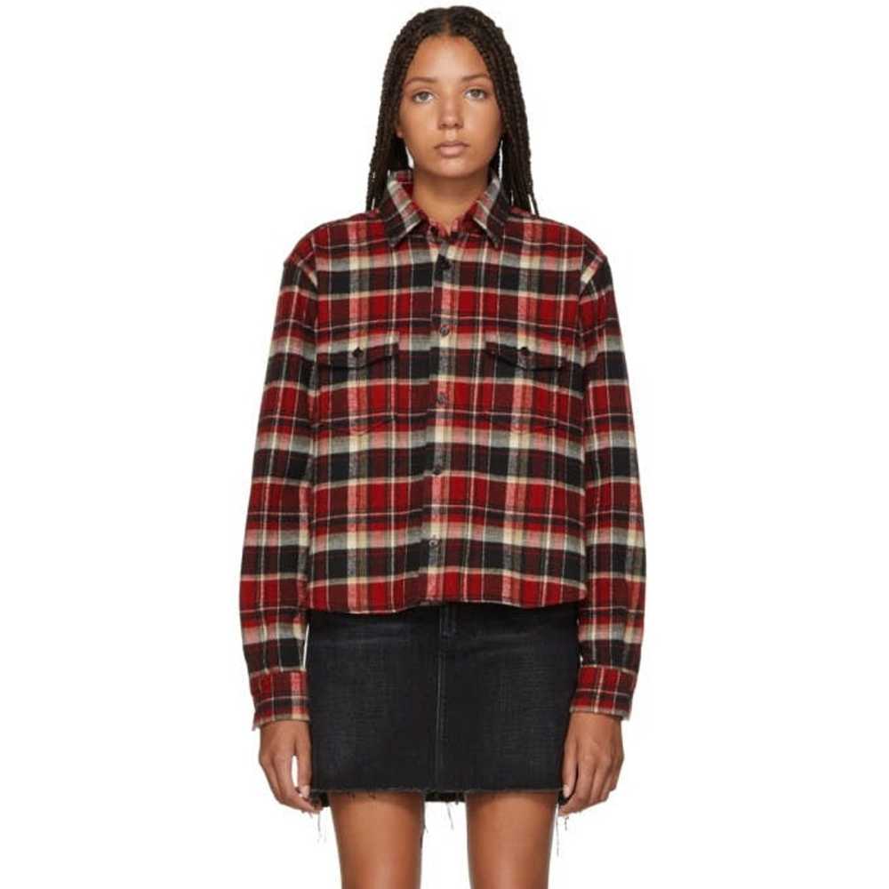 Saint Laurent Paris oversized cropped flannel - image 10