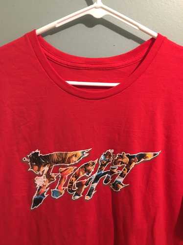 Anime Vtg. J/E/T Streetwear Fighter Red Graphic Shirt Men's large  Button Down