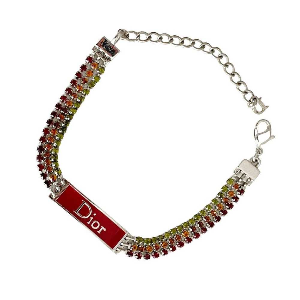 Dior Dior bracelet vintage diamante rasta logo pl… - image 2